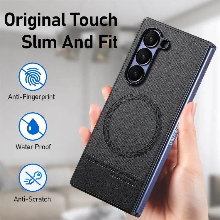 Galaxy Z Fold6 Twill Fabric Leather Skin Case