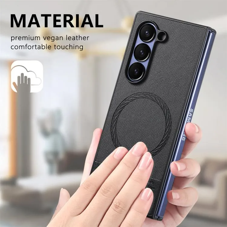 Galaxy Z Fold6 Twill Fabric Leather Skin Case